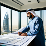 **

"A skilled Arab architect in a fully clothed, modest business attire, meticulously reviewing blueprints in a sunlit, modern architectural office in Dubai, United Arab Emirates. Safe for work, appropriate content, perfect anatomy, natural proportions, professional, family-friendly."

**