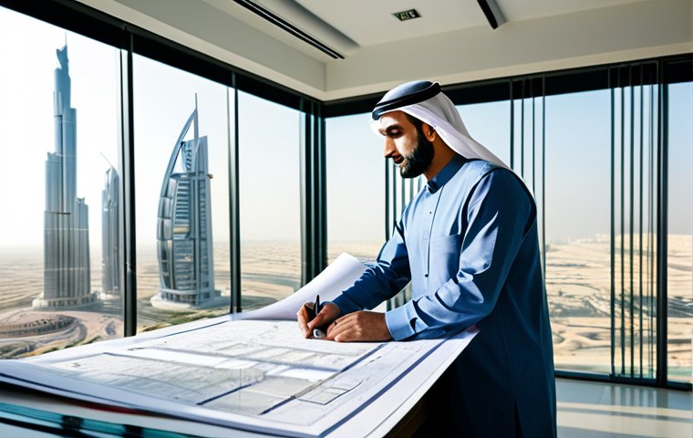 **

"A skilled Arab architect in a fully clothed, modest business attire, meticulously reviewing blueprints in a sunlit, modern architectural office in Dubai, United Arab Emirates. Safe for work, appropriate content, perfect anatomy, natural proportions, professional, family-friendly."

**