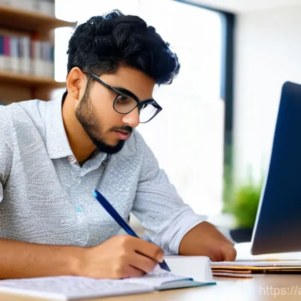 섬유기사 필기시험 대비 전략 - **Prompt 1: Focused Textile Engineering Student in a Modern Study Space**
A highly detailed, rea...