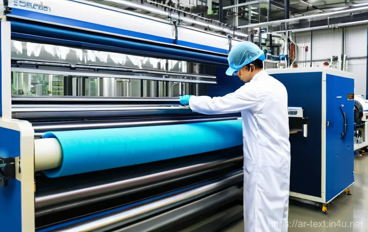 섬유기사 필기시험 대비 자료 - **Prompt 1: "A professional female textile engineer, aged late 20s to early 30s, wearing a crisp whi...