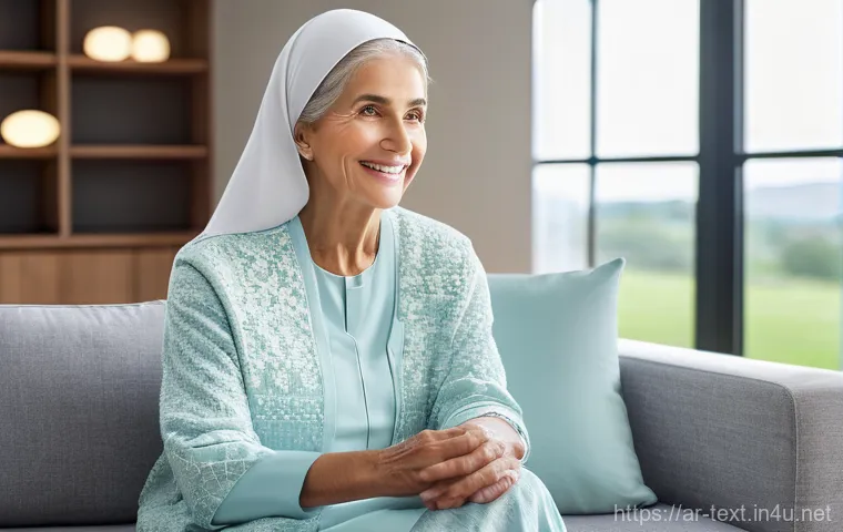 섬유기사 자격증 취득 후의 전망 - **Smart Textiles for Enhanced Well-being:** A serene and brightly lit modern home or clinic setting....