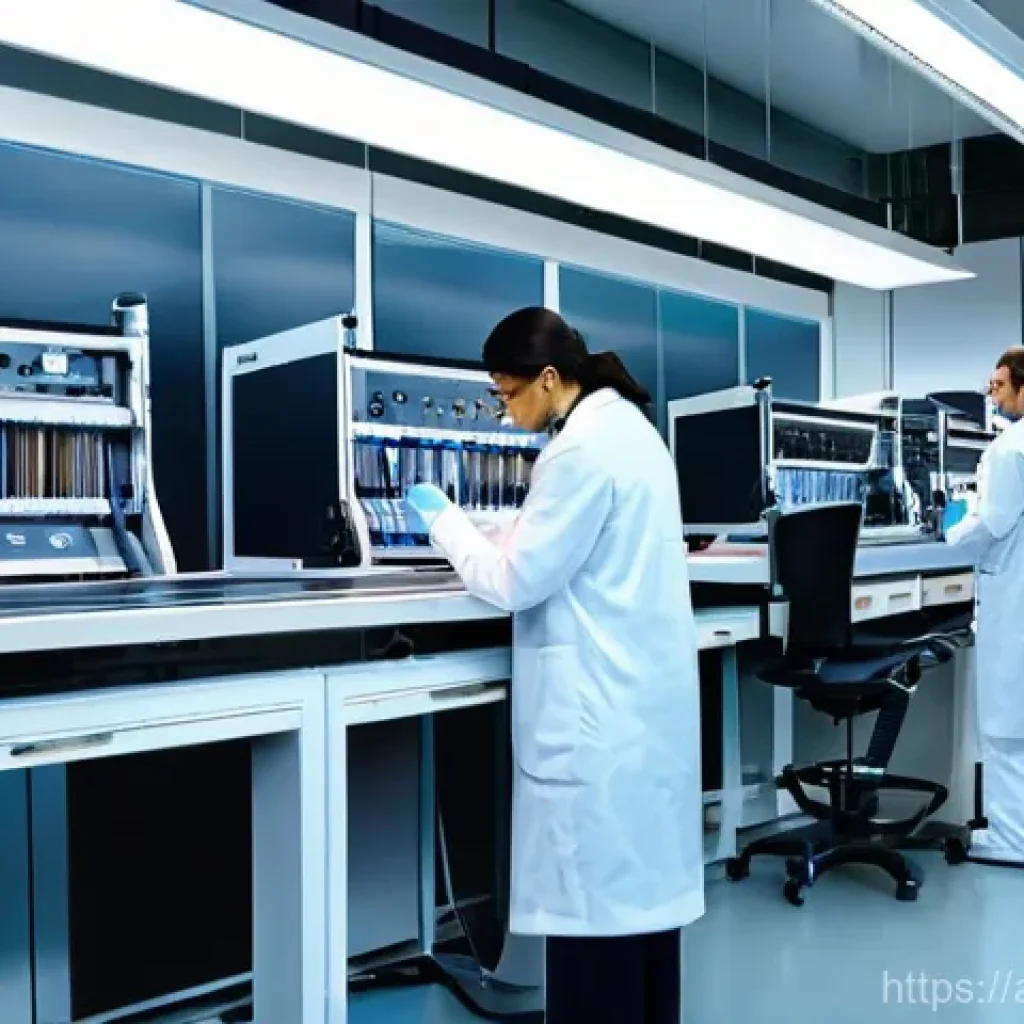 섬유기사 실기 시험 준비법 - **Textile Engineering Lab in Action:**
"A brightly lit, modern textile engineering laboratory bu...