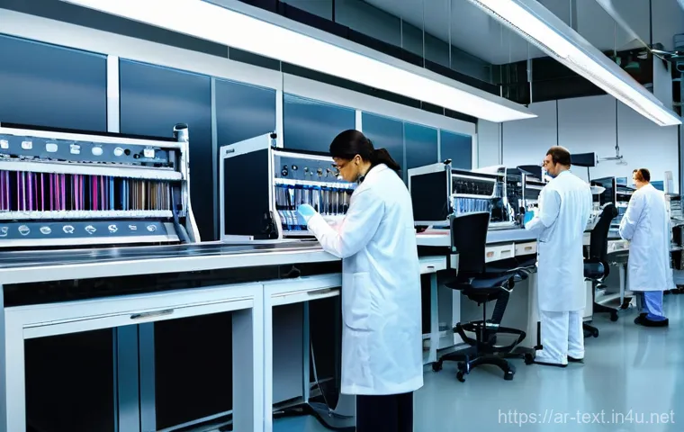 섬유기사 실기 시험 준비법 - **Textile Engineering Lab in Action:**
"A brightly lit, modern textile engineering laboratory bu...