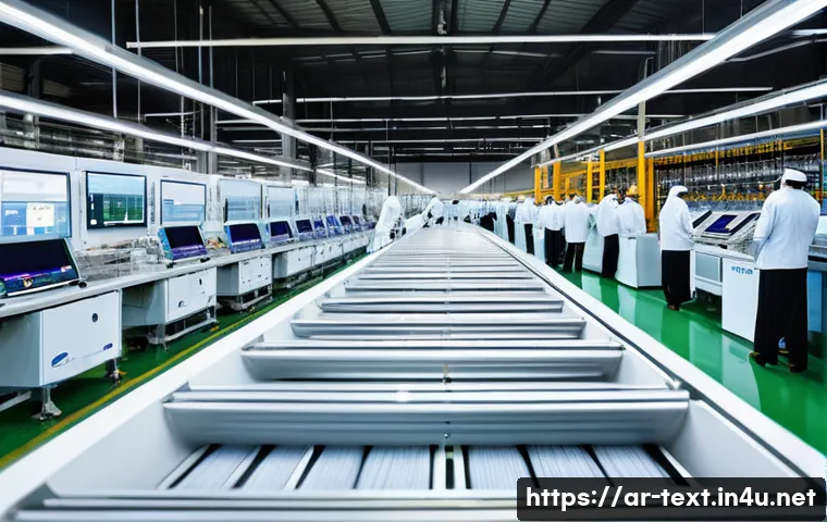 섬유기사와 공정 혁신 사례 - A modern textile factory in Saudi Arabia with advanced IoT and AI-powered machinery actively monitor...