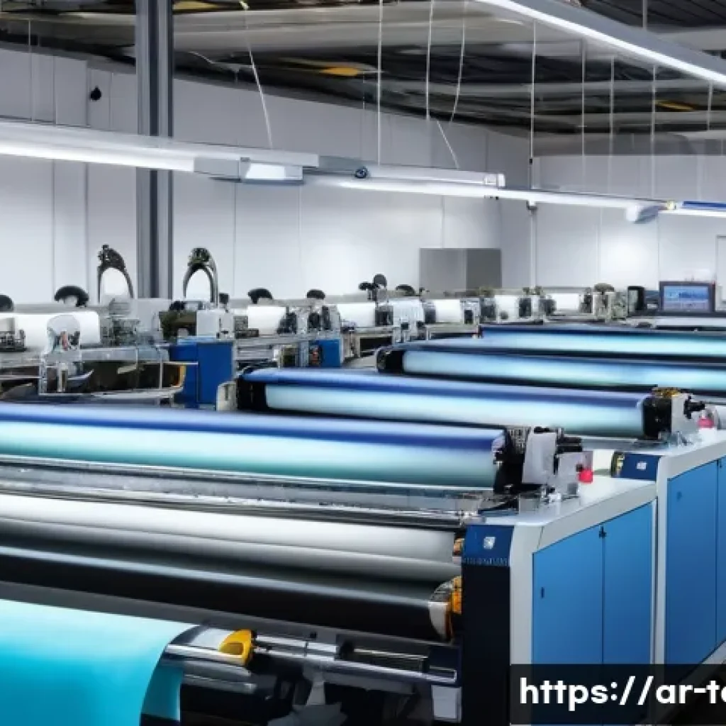 섬유기사 취득 후 경력 개발 - A modern textile workshop in Saudi Arabia featuring skilled Arab technicians operating advanced digi...